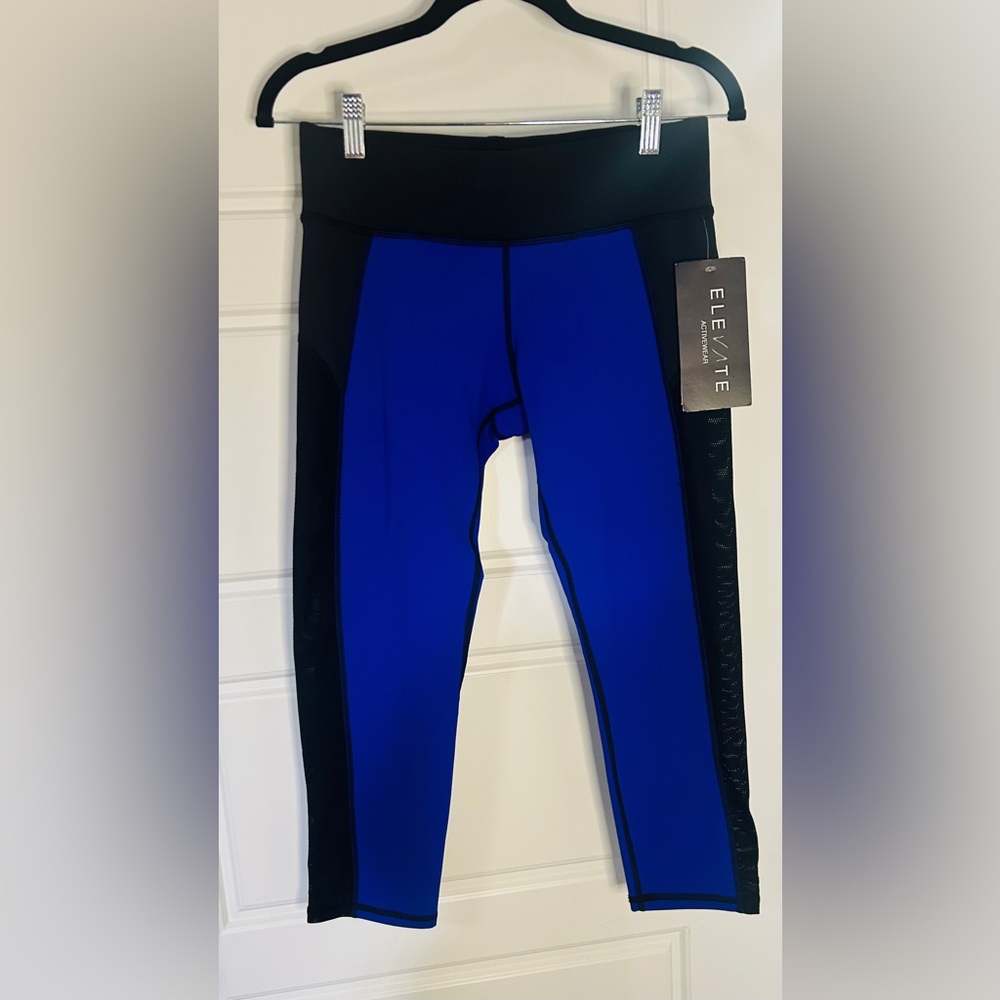 NWT Elevate Activewear Deep Blue and black Leggings